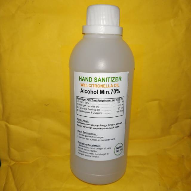 hand sanitizer pembersih tangan cair liquid (non gel) with citronella oil wangi sereh refill spray