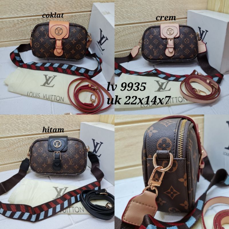 Tas lv import / tas lv wanita 2 tali / tas selempang lv uk 22x14x7