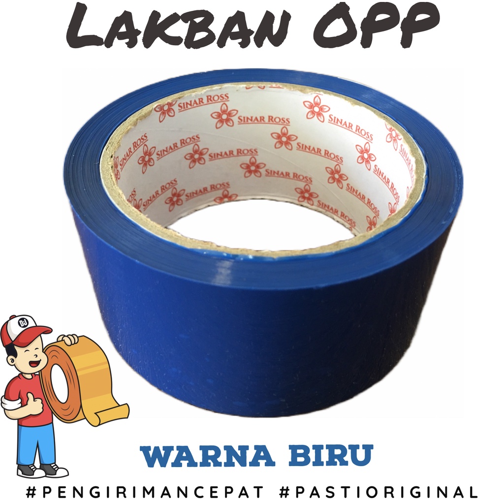 

Lakban OPP BIRU 2 inch 45mm 50 Meter Sinar Ross PER 1 ROL