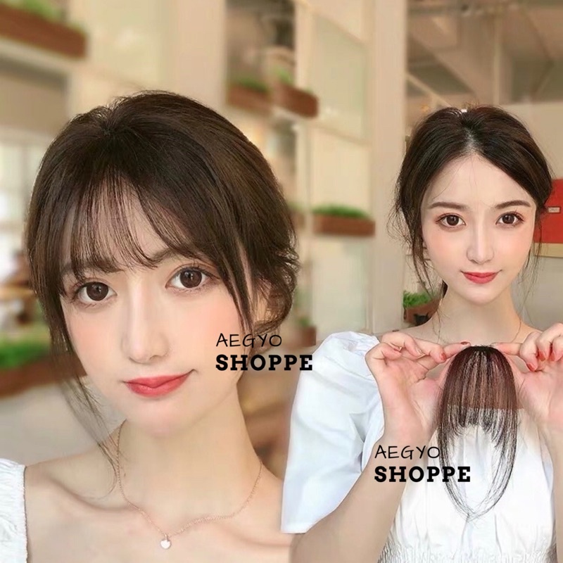 Poni korea Tipis HUMAN HAIR / poni rambut asli / poni jepit poni palsu bahan rambut asli phh