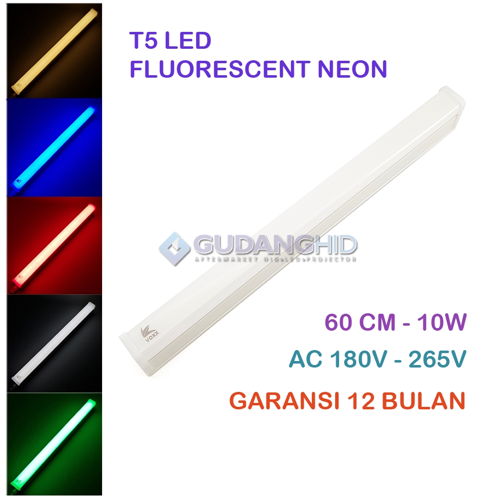 Lampu TL Neon T5 LED 60cm 10W Tube Fluorescent AC 180V-265V