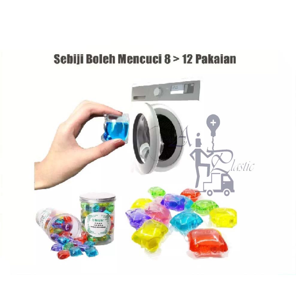 AIO Plastic-Deterjen Kapsul isi 10/50/100 pcs Untuk Laundry Pencuci Pakaian Sabun Laundry Cuci Mesin