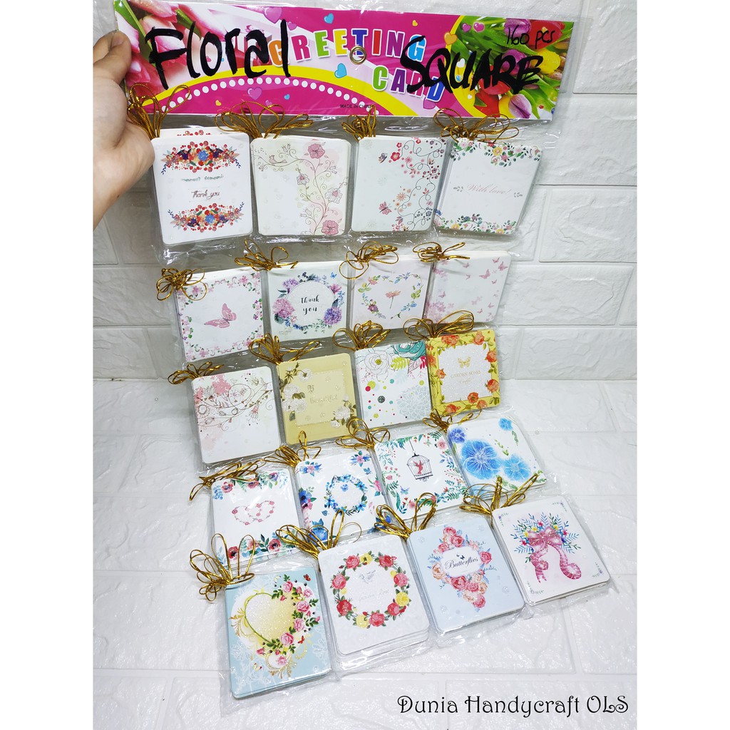 FLORAL SQUARE Kartu Ucapan Greeting Card Wisuda Acara Kado Hadiah