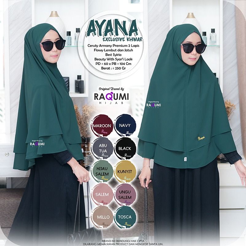 AYANA EXCLUSIVE KHIMAR | KHIMAR RAQUMI | KHIMAR NON PAD | KHIMAR CERUTY | KHIMAR SYIRIA RAQUMI