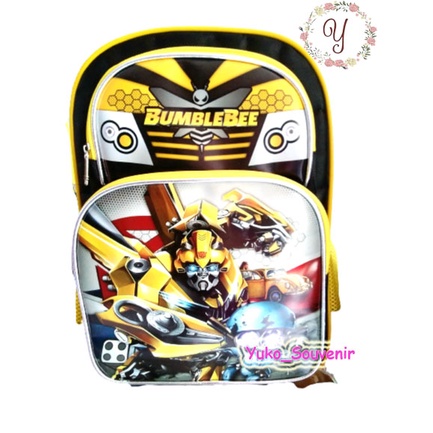 Tas Bumblebee TK Tas Ransel Ukuran TK Karakter Bumbebee Tas Ransel PAUD Transformer Bumblebee