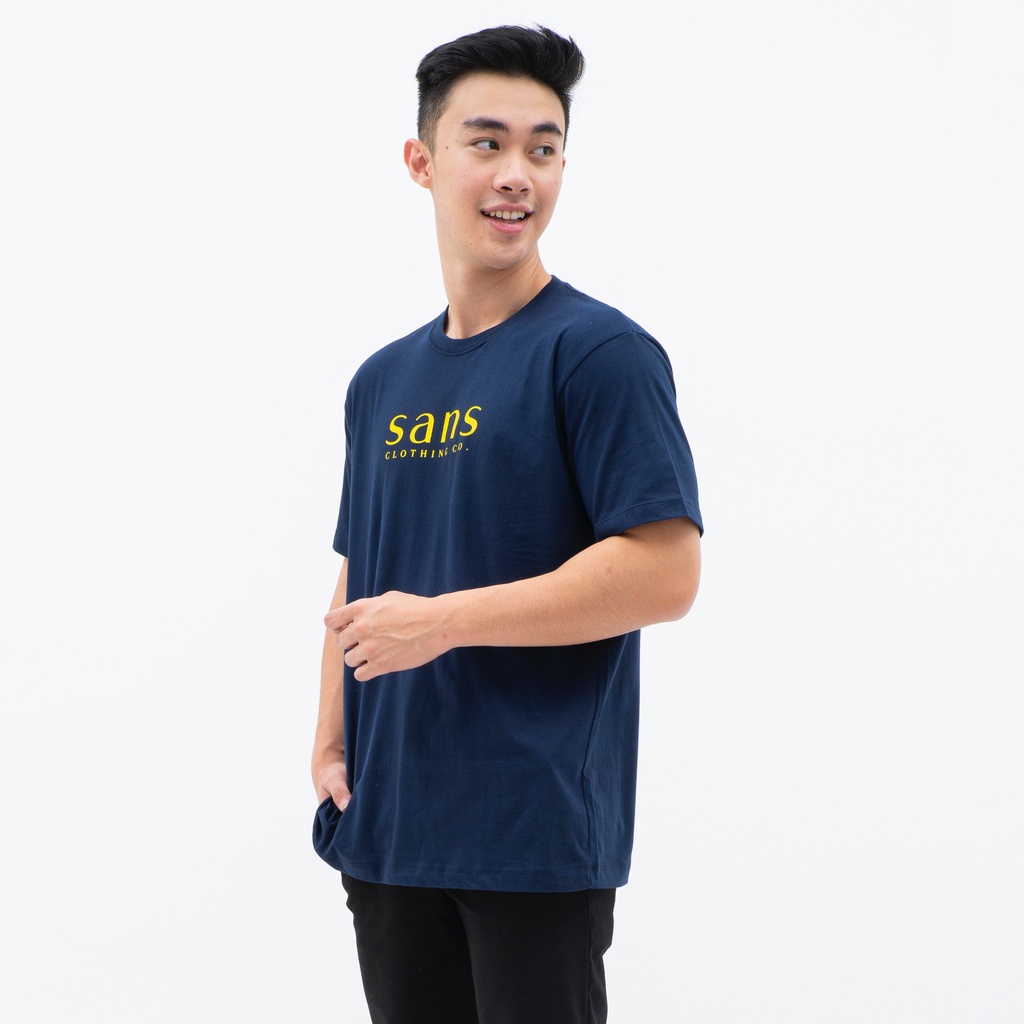 SANVANINA Kaos T-Shirt Logo Navy Kuning | D-05 Sans Tee Navy Yellow