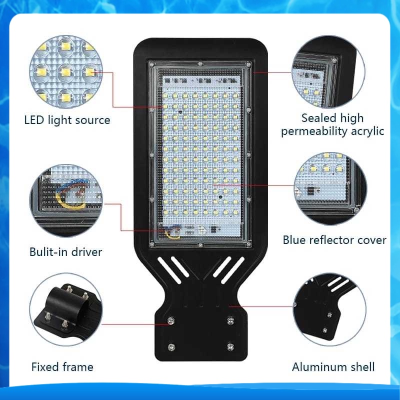 lampu jalan led 50w model plat tipis ekonomis