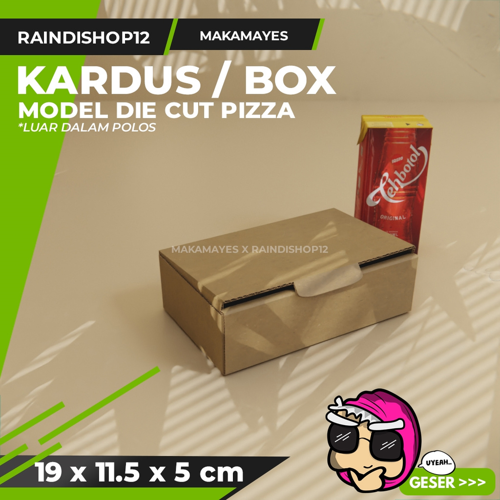 

(MIN 5 PCS) BOX 19 X 11.5 X 5 CM KARDUS DIE CUT PIZZA KEMASAN PACKAGING KADO