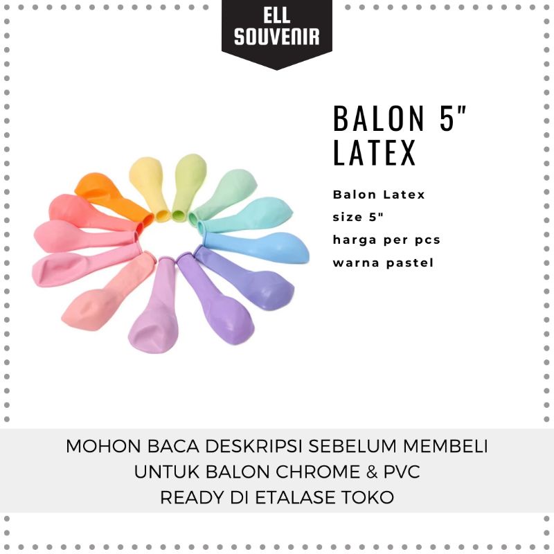 BALON LATEX PASTEL 5INCH / BALON MACAROON 5INCH