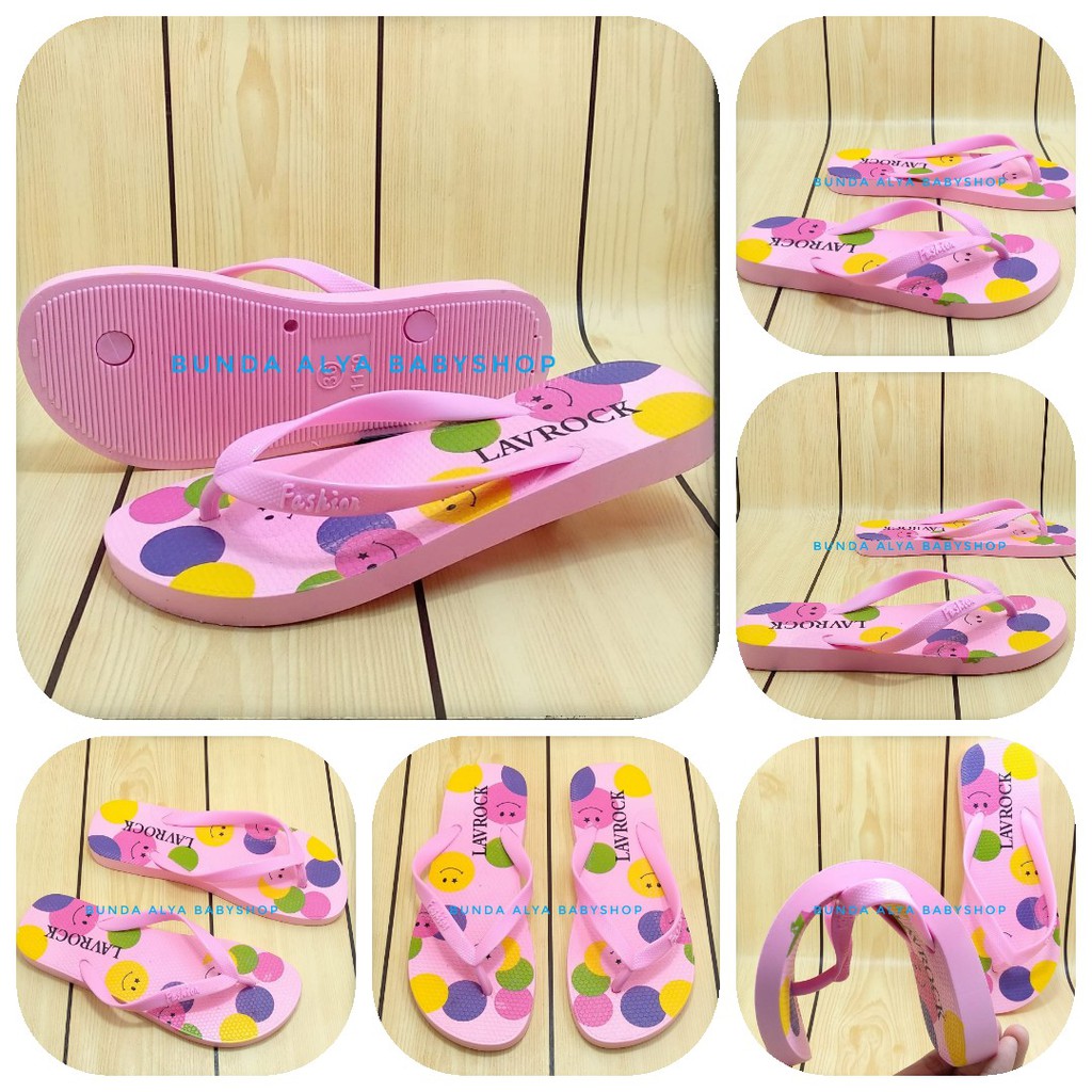 Sendal Jepit Wanita Karet IMPORT Karet PINK Size 36 - 40 Elastis Lentur - Sandal Jepit Cewek AntiLicin SMILE Empuk