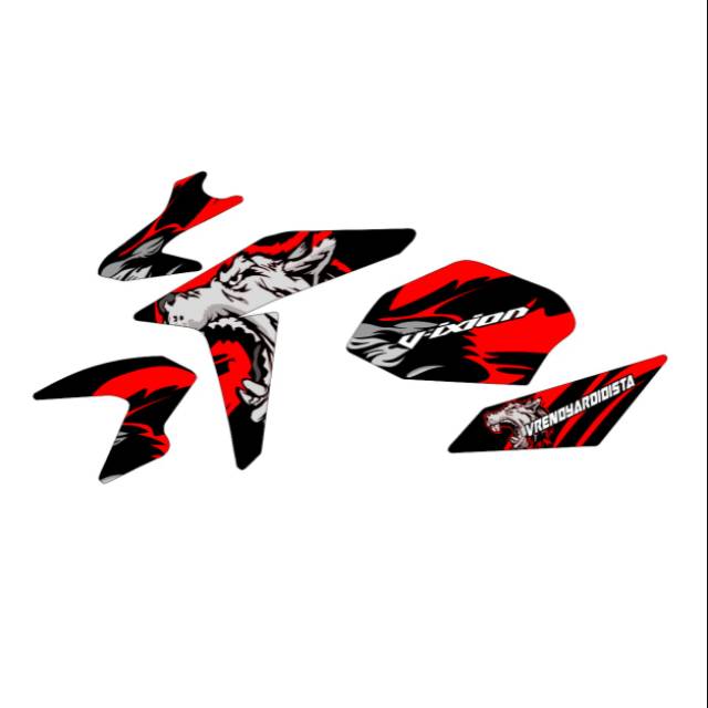 STRIPING VIXION NVA SERIGALA MERAH HITAM