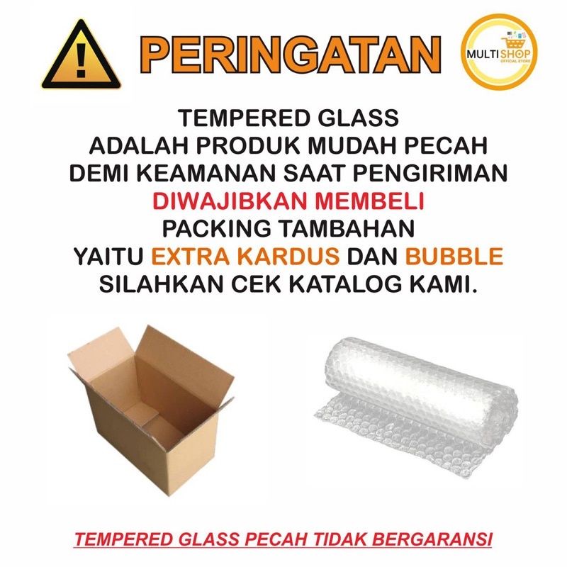 (Minimal 10) TG TEMPERED GLASS BENING non full pelindung layar ALL TIPE chat dulu