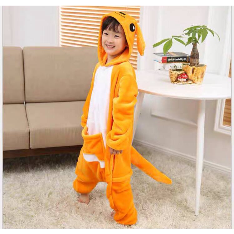KOSTUM ONESIE KANGURU KANGAROO GODZILLA PIYAMA COSPLAY ANAK