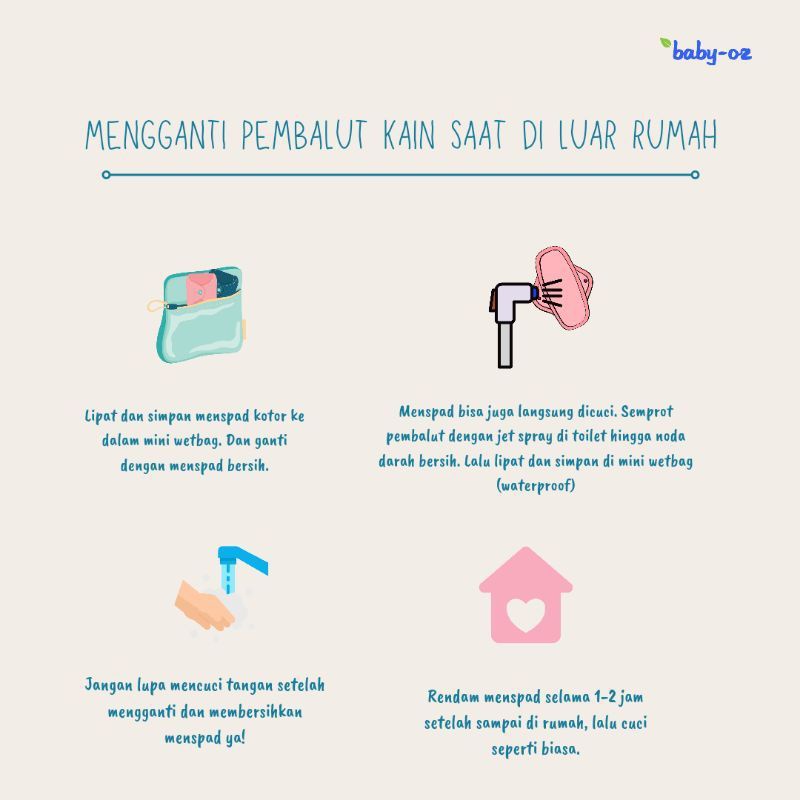 Baby Oz Cloth Menstrual Pad Menspad Pembalut Kain Cuci Ulang Day/Night