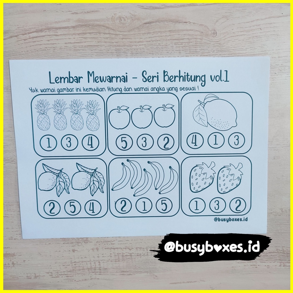 [busyboxes.id] Lembar mewarnai dan berhitung vol 01 mengenal angka 1-10 paud preschool TK