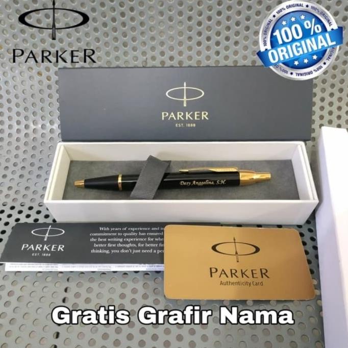

Pulpen Mewah Parker Original Black Gold / Silver Gratis Grafir Nama - Black Silver ---Terbaru---