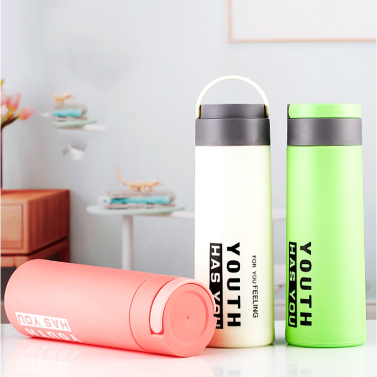 Botol Kaca Youth Motif 450ml Botol Minum Karakter Termos Animal Glass Bottle Tumbler