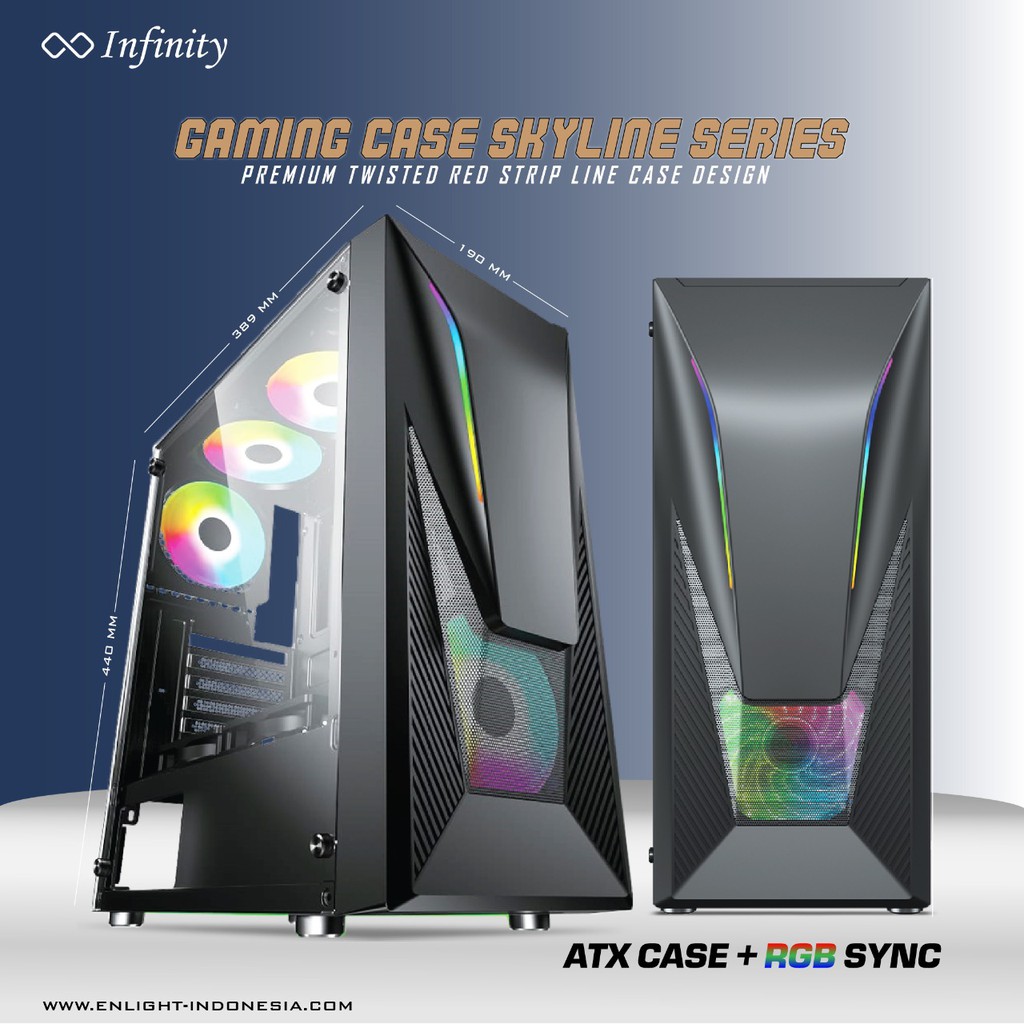 GAMING CASE INFINITY SKYLINE | ATX | Tempered | RGB Stripline