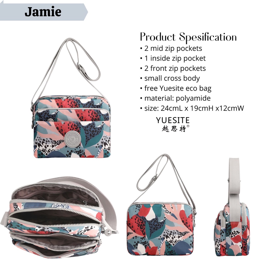 Tas selempang wanita import yuesite jamie original crossbody waterproof