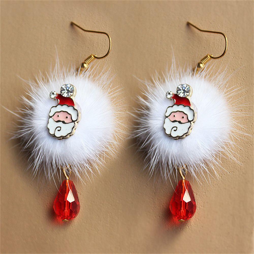 Anting Kait Desain Santa Claus Natal Untuk Wanita