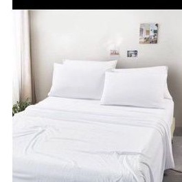 Sprei hotel  putih sprei halus sprei putih ukuran 180x200x20