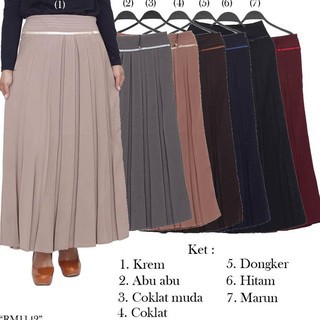 Rok prisket kerja muslim wanita/rok prisket lipat pita