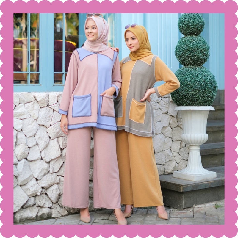 Ounadoutfit CAMELIA 05 oneset knit wanita kekinian premium / setelan knit wanita / oneset wanita polos / setelan celana polos / oneset knit kekinian