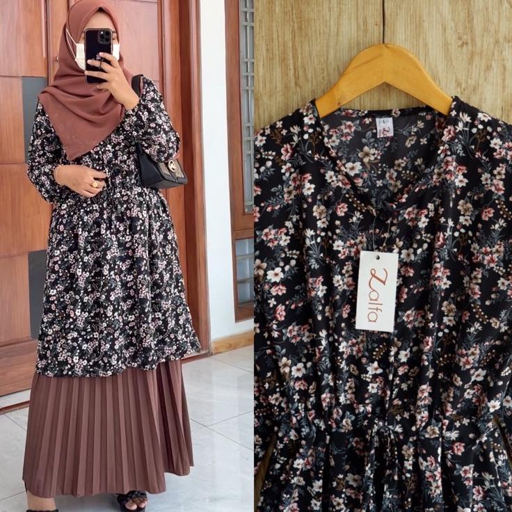 (SIAP KIRIM) HASNA tunik by ZALFA OUTFIT / Tunik motif / Tunik wanita murah / Tunik bunga
