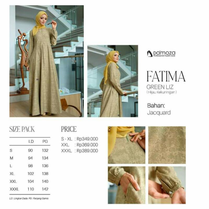 BIG SALE GAMIS DAMOZA FATIMA ALMOND TERBARU GAMIS LEBARAN 2021 DRESS LEBARAN