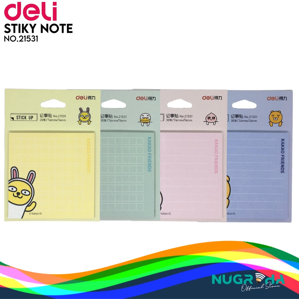 

Deli Memo Tempel Seri Kakao 76x76mm,30 Lembar 21531