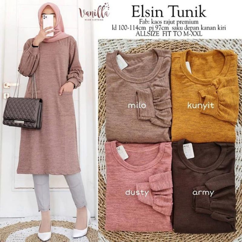 Elsin Tunik - Tunik Kaos Rajut Premium LD 100 Melar / R.4 - 239-6041