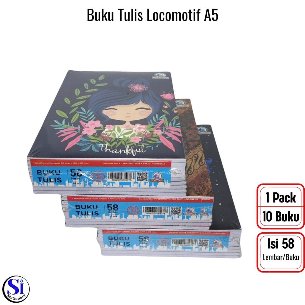 

Buku Tulis Locomotif A5 58 Lembar 1 pack isi 10 pcs