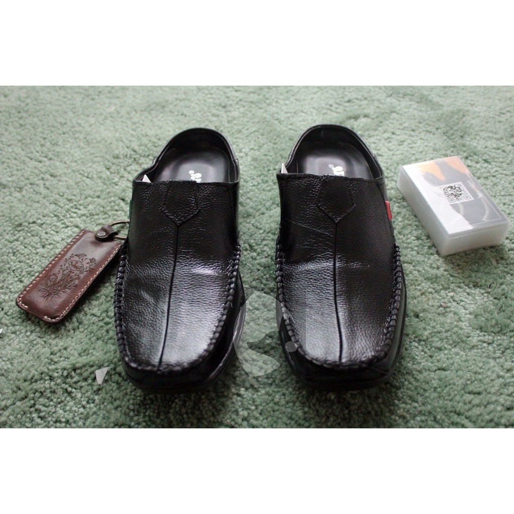 KICK TONE 01 BLACK SLIP ON PRIA KASUAL BS157 BS158 BS159 BS160 BS161 BS16 Slip On Pria Hitam