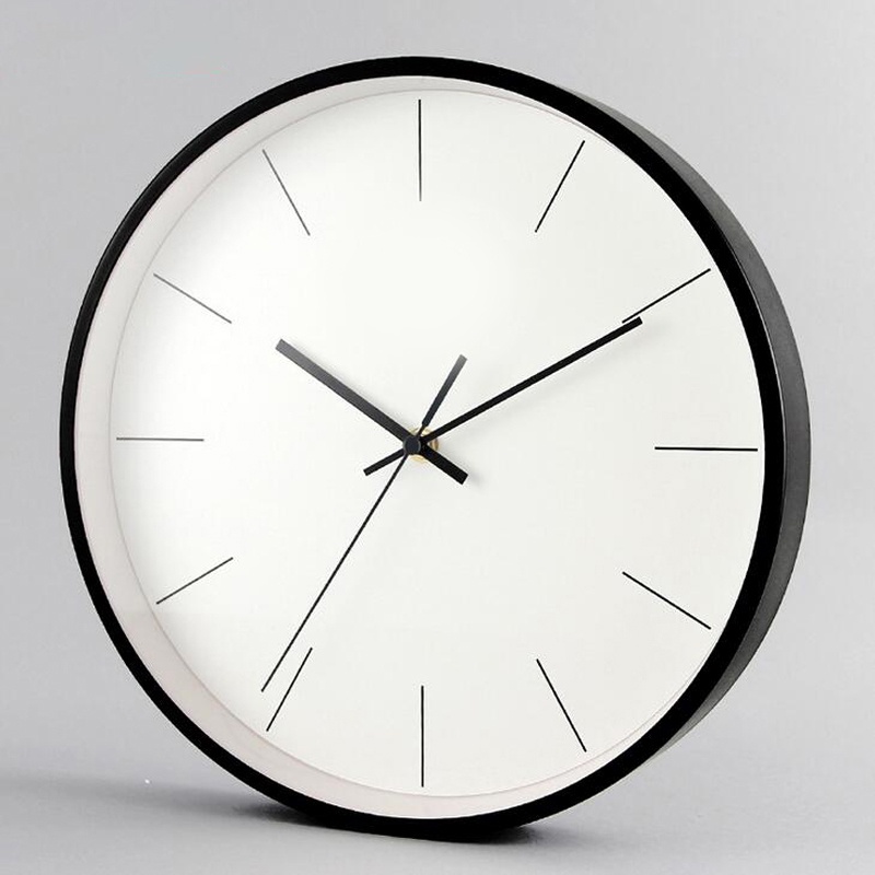 Jam Dinding Bulat 30cm Model Modern Silent Movement - Black / Jam Dinding Aesthetic / Jam Dinding Besar / Jam Dinding Minimalis / Jam Dinding Unik / Jam Dinding Analog / Jam Dinding Estetik