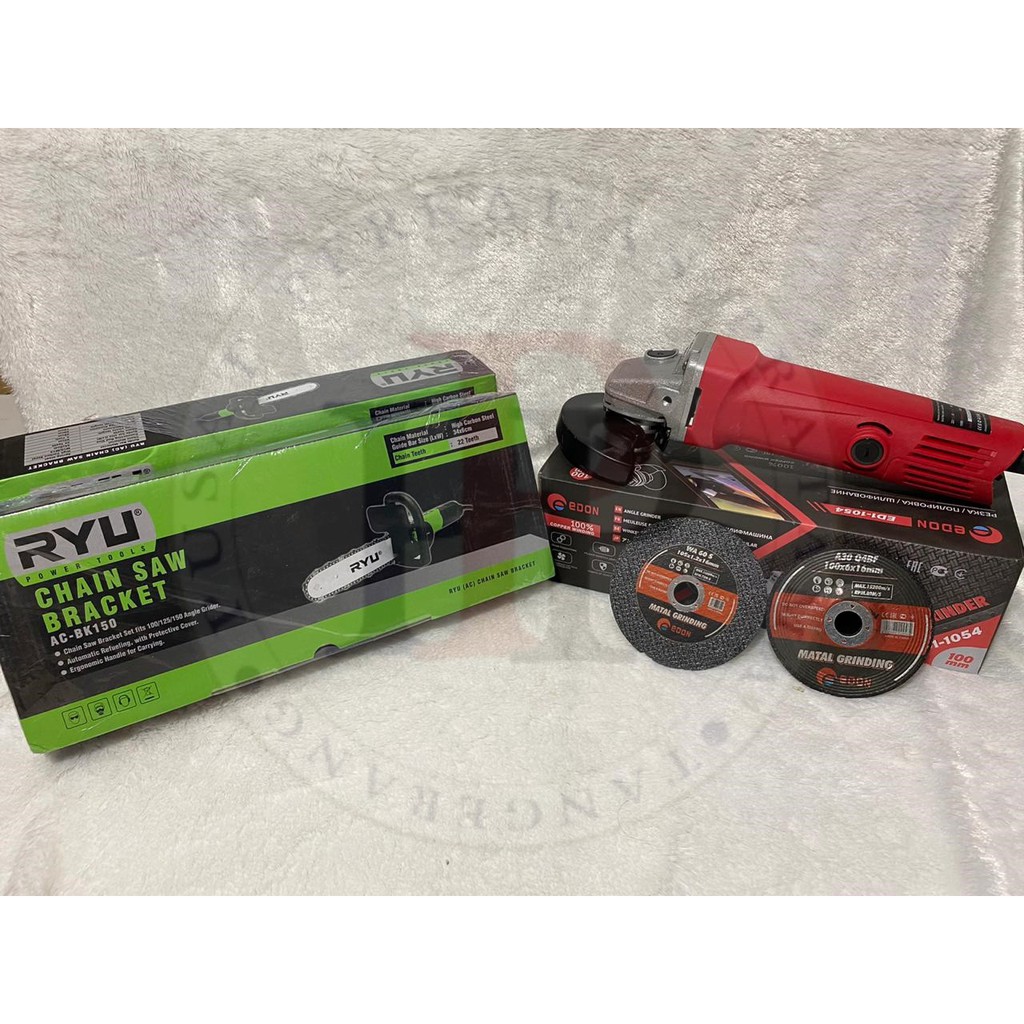 PAKET GERINDA TANGAN 4 INCH EDON DAN RYU MINI CHAIN SAW BRACKET