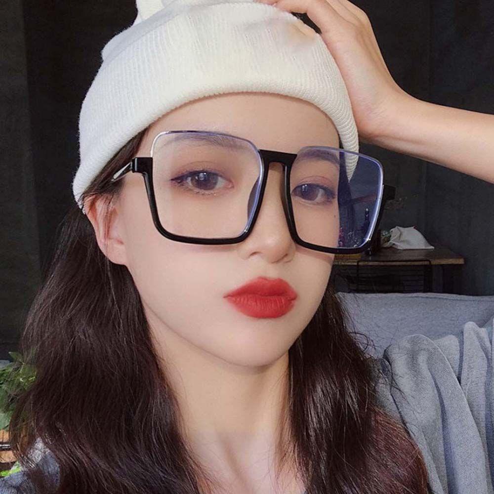 Mxbeauty Kacamata Anti Radiasi Elegan Untuk Wanita Cermin Datar Motif Leopard Goggle Hitam Women Glasses