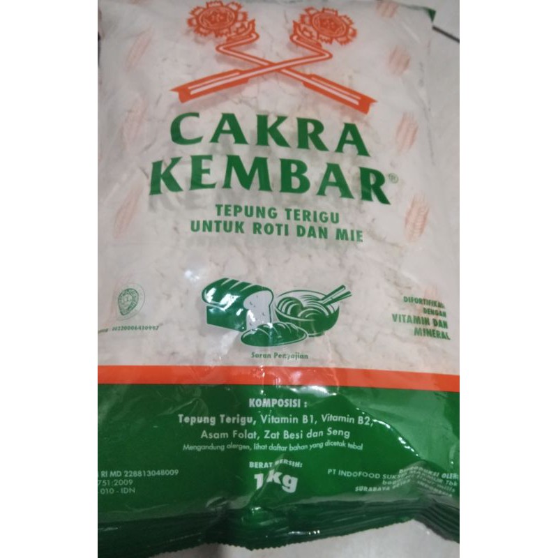 

Tepung terigu CAKRA KEMBAR Bogasari 1kg