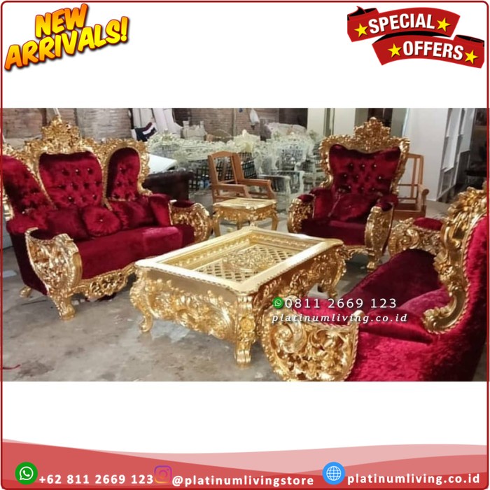 Kursi Tamu Ukiran Mewah, Sofa Tamu Ukir Mewah, Sofa Klasik Mewah Platinumliving Furniture Indonesia