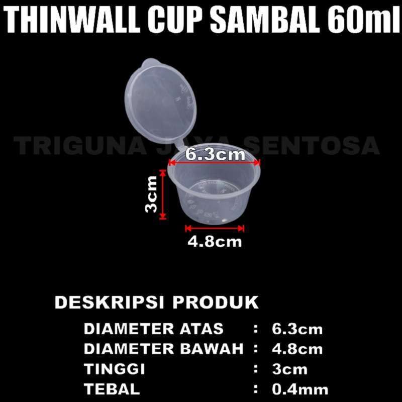 Cup Sambal Klip 60ml Tray Mika Saos 50pcs per pack 60 ml Surabaya