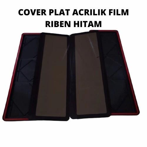 COVER PLAT RIBEN HITAM GELAP SATU SET DEPAN BELAKANG