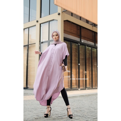 DRESS/DASTER/TUNIK CELV DRESS CE HOMEWEAR - LILAC (BIG SIZE) FREE BELT