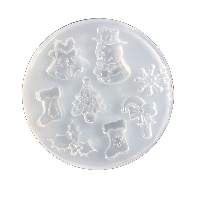 Siy Cetakan Resin Epoksi Bahan Silikon Bentuk Pohon Natal Rusa Santa Claus Snowflake Pinus Kacang Handmade