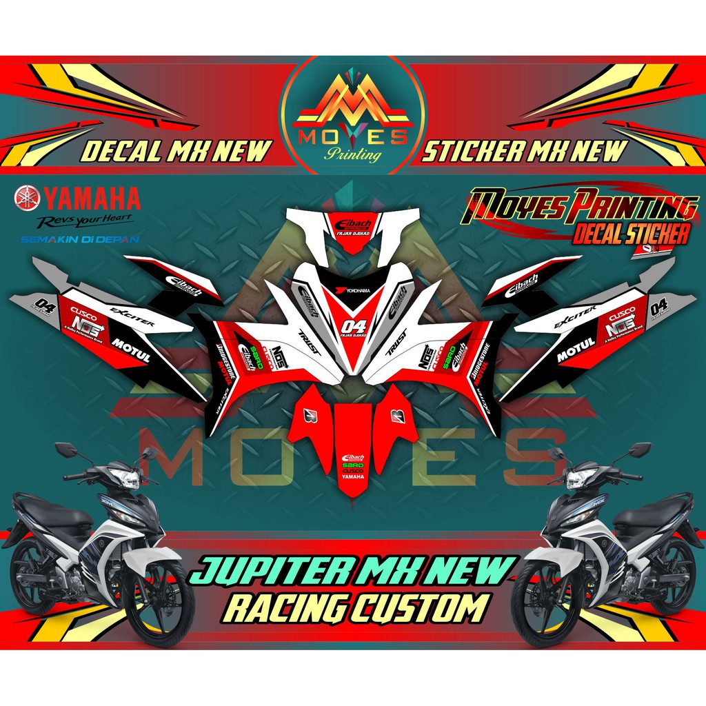 Jual DECAL MOTOR JUPITER MX STICKER YAMAHA JUPITER MX NEW 135 Motif Racing Custom Indonesia Shopee Indonesia