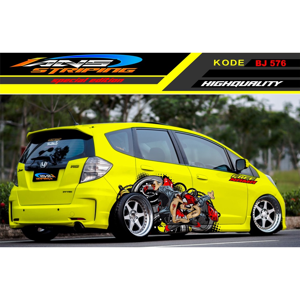 STIKER VARIASI MOBIL JAZZ AVANZA BRIO / STICKER TASMANIA / DECAL MOBIL HONDA / STIKER DECAL MOBIL / STIKER VARIASI