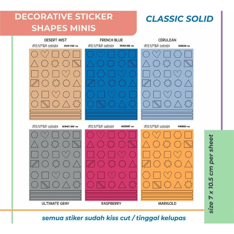 

STIKER DECO STICKER KISS CUT STICKER TEMPEL SHAPE MINIS X CLASSIC SOLID
