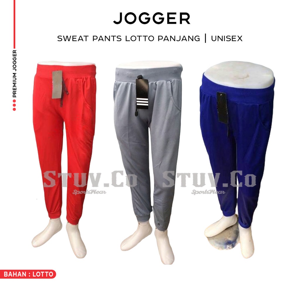 CELANA JOGGER PANJANG LOGO OLAHRAGA SENAM JOGGING GYM FITNESS YOGA PRIA WANITA