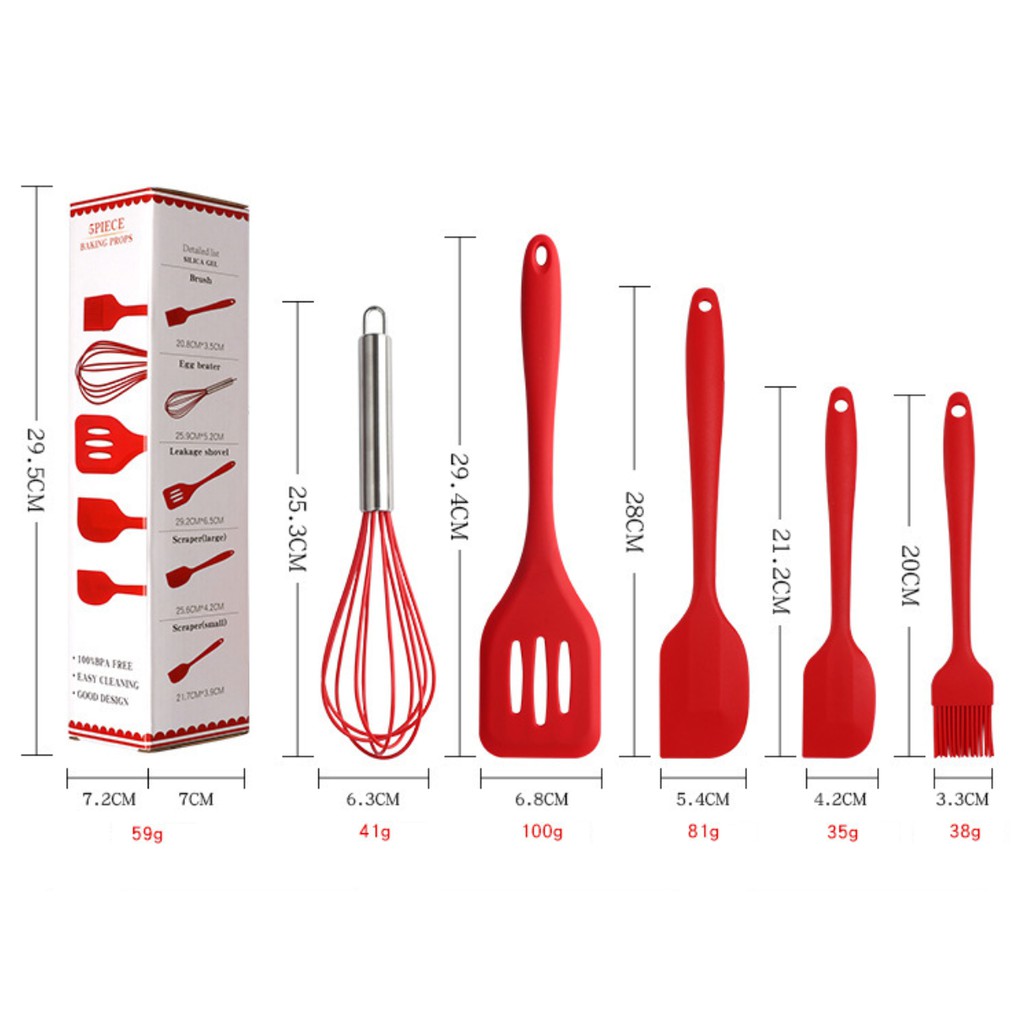 TG - 5pcs Spatula Silikon Set / Sutil Set Silikon / Spatula Silicon
Banking Set Tahan Panas