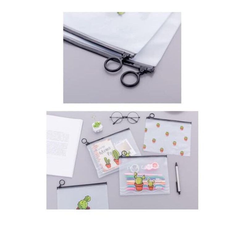 Ring Zipper Bag Unicorn / Cactus / File Folder Map A5 Tempat Pensil