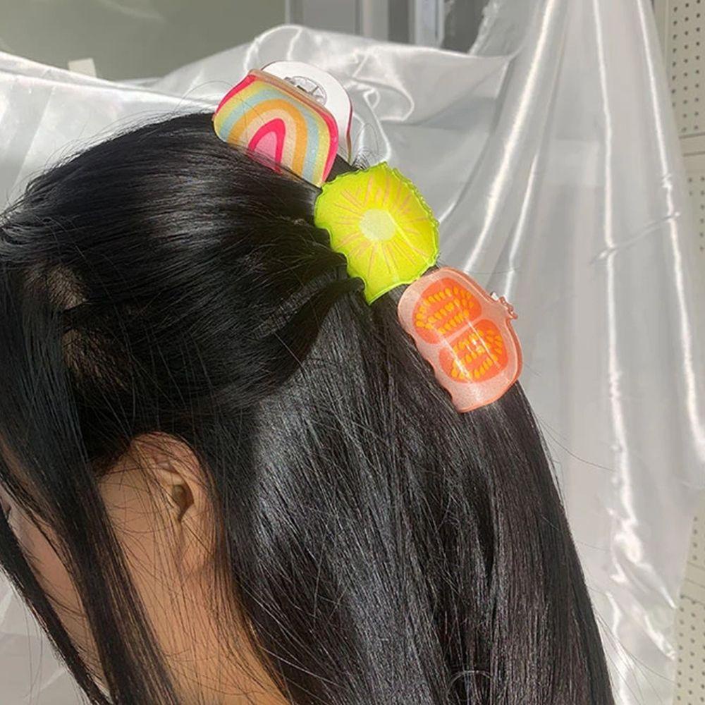 Needway  Buah Rambut Cakar Indah Gadis Wortel Semangka Desain Fashion Akrilik Gaya Korea Klip Rambut