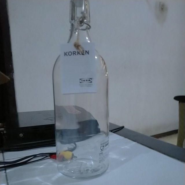 Botol Air Kaca 0.5 L Dan 1l Dengan Penutup